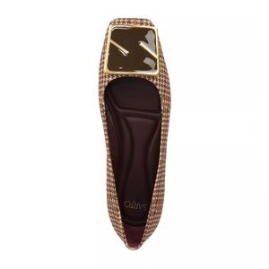 Leather flats brown and gold accent